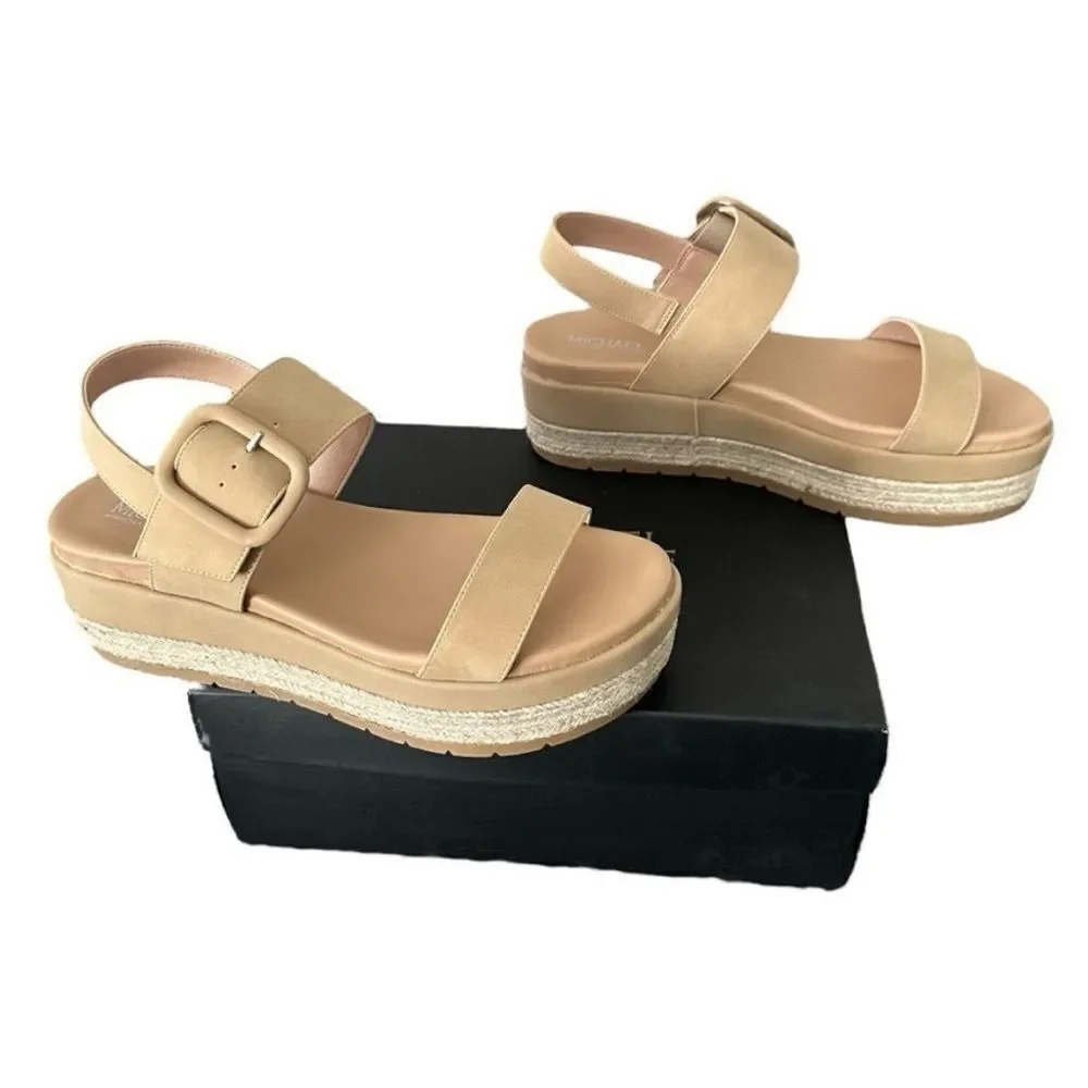Michael Shannon Kira Tan Espadrille Platform Sandal 11